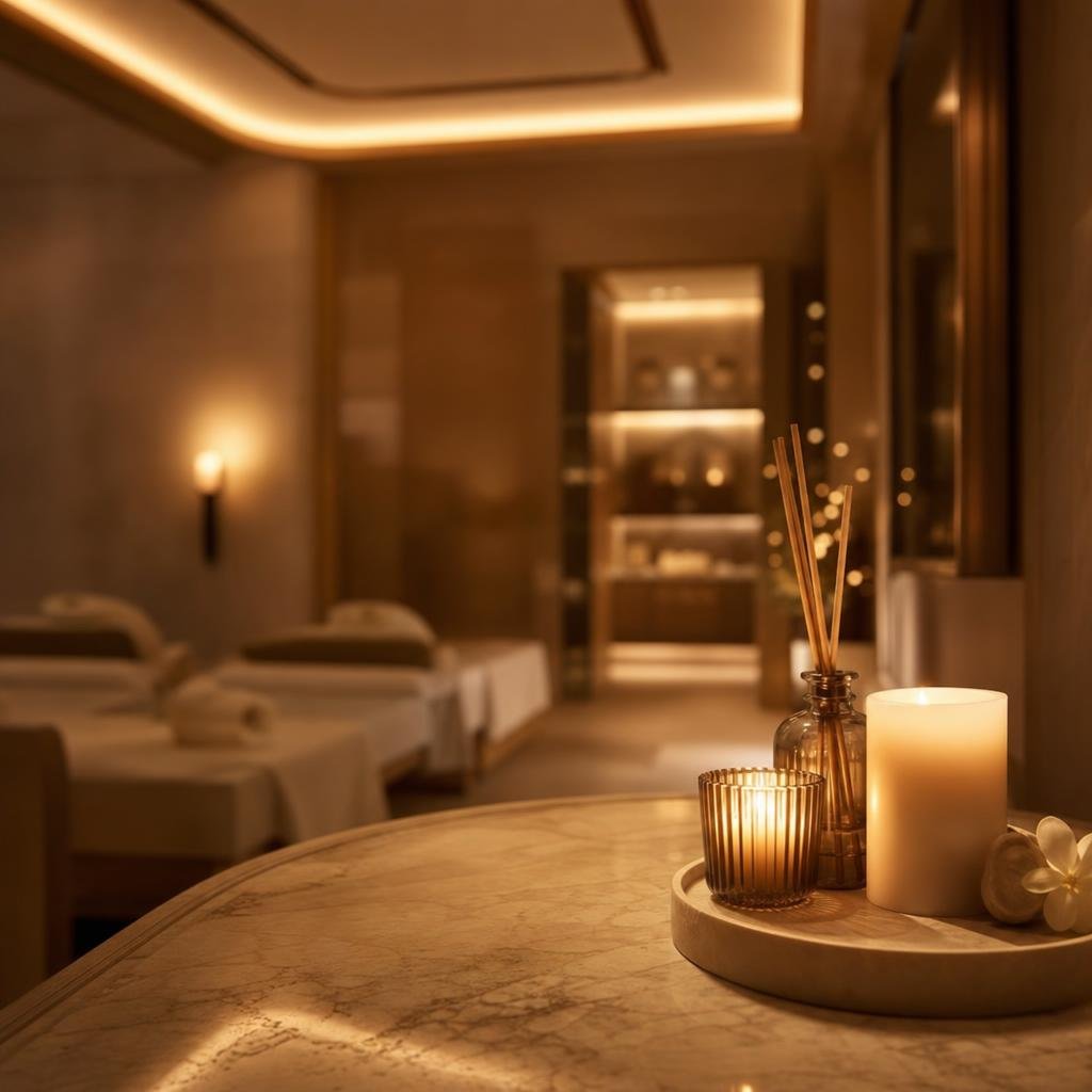 Spa ambience with candles